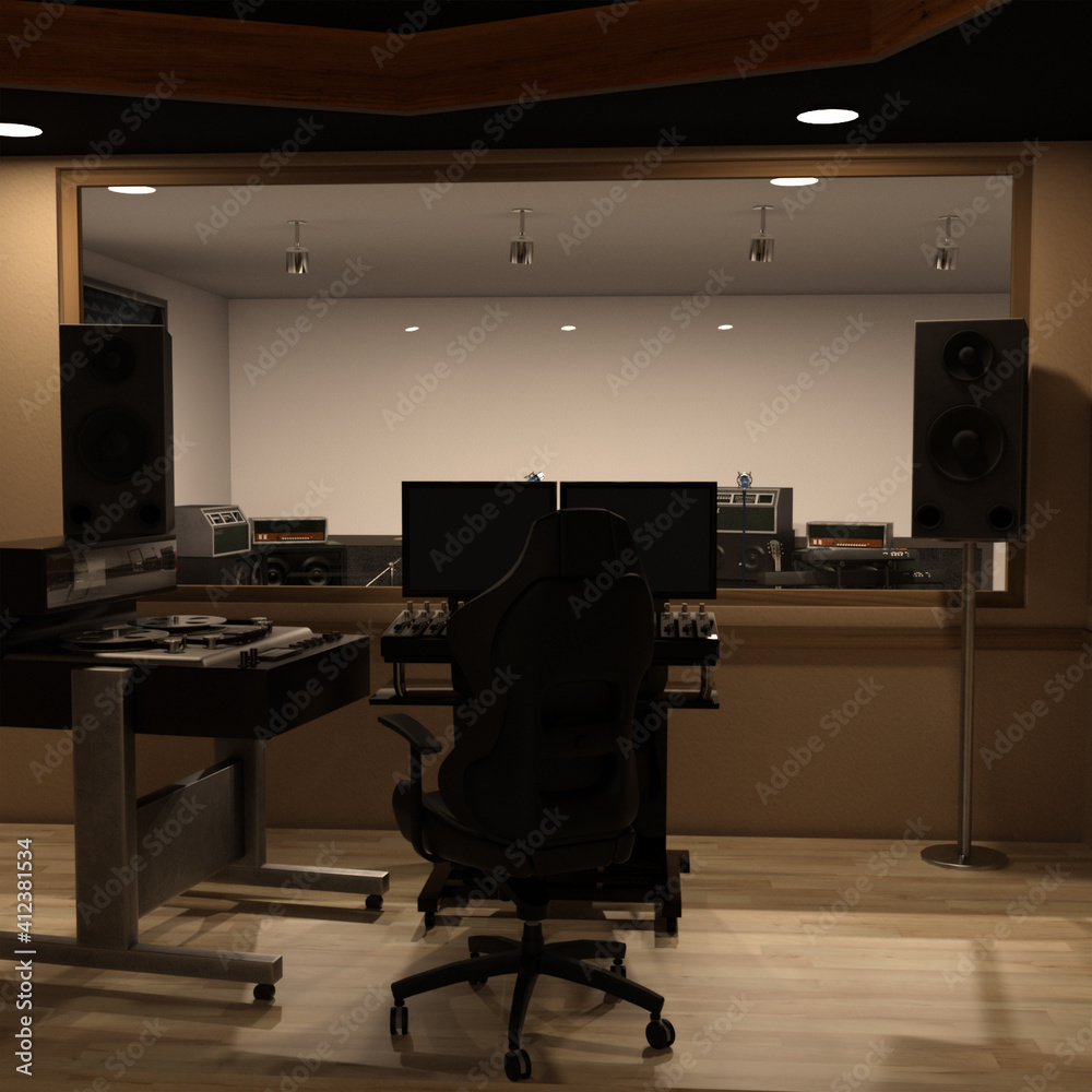 テレビ会議背景用 Zoom会議背景用 Cg 音楽 レコーディングスタジオ Video Conferencing Stock Illustration Adobe Stock