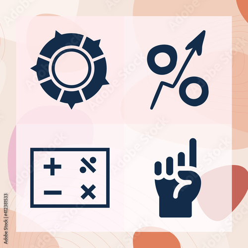 Simple set of numbers related filled icons