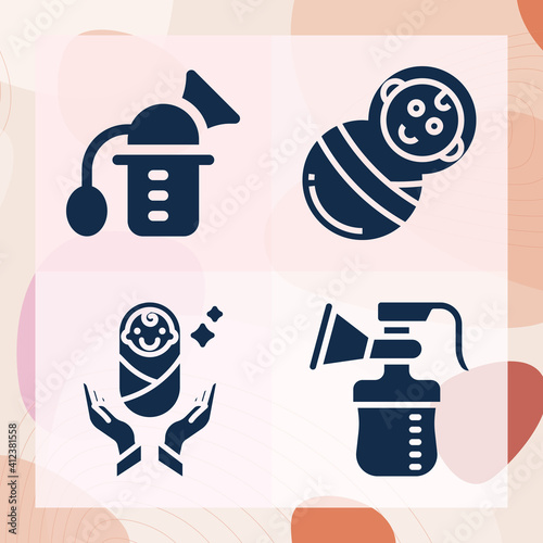 Simple set of neonatal related filled icons