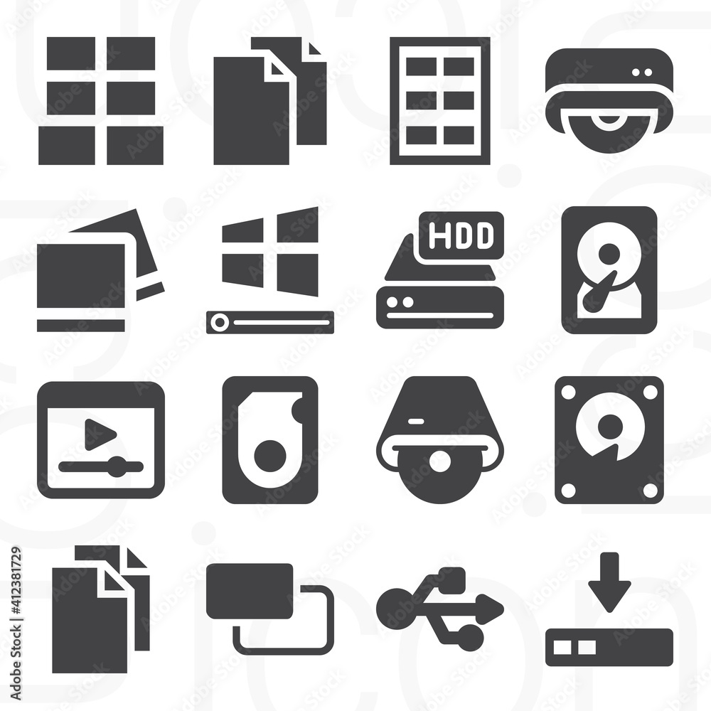 16 pack of strive filled web icons set 16 pack of strive filled web icons set