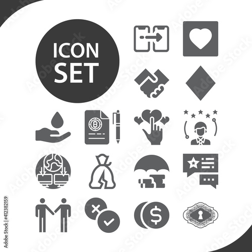 Simple set of loan related filled icons.