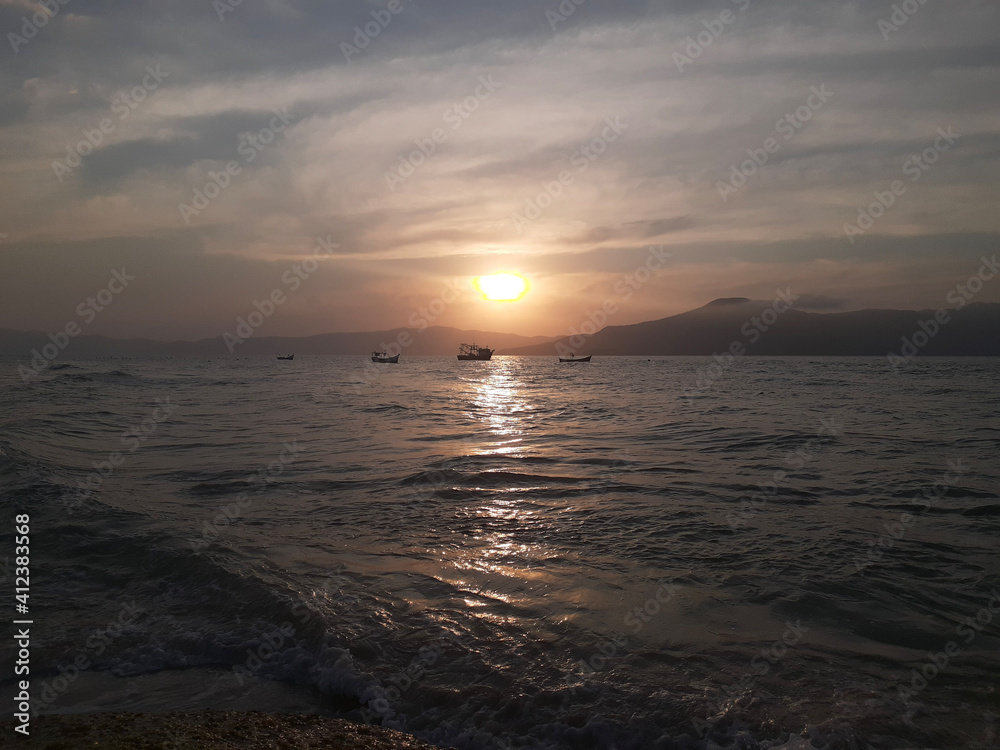 sunset over the sea sunset over the sea