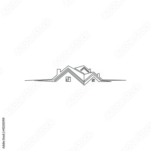 logo design real estate continuous line drawing simple clean and tidy