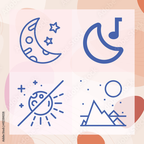 фотографія Simple set of lunar month related lineal icons