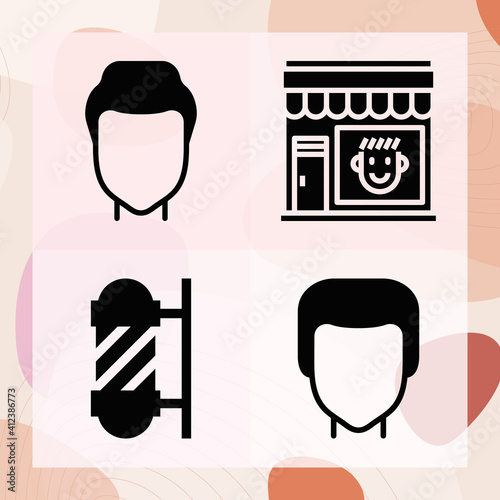 Simple set of salon related filled icons