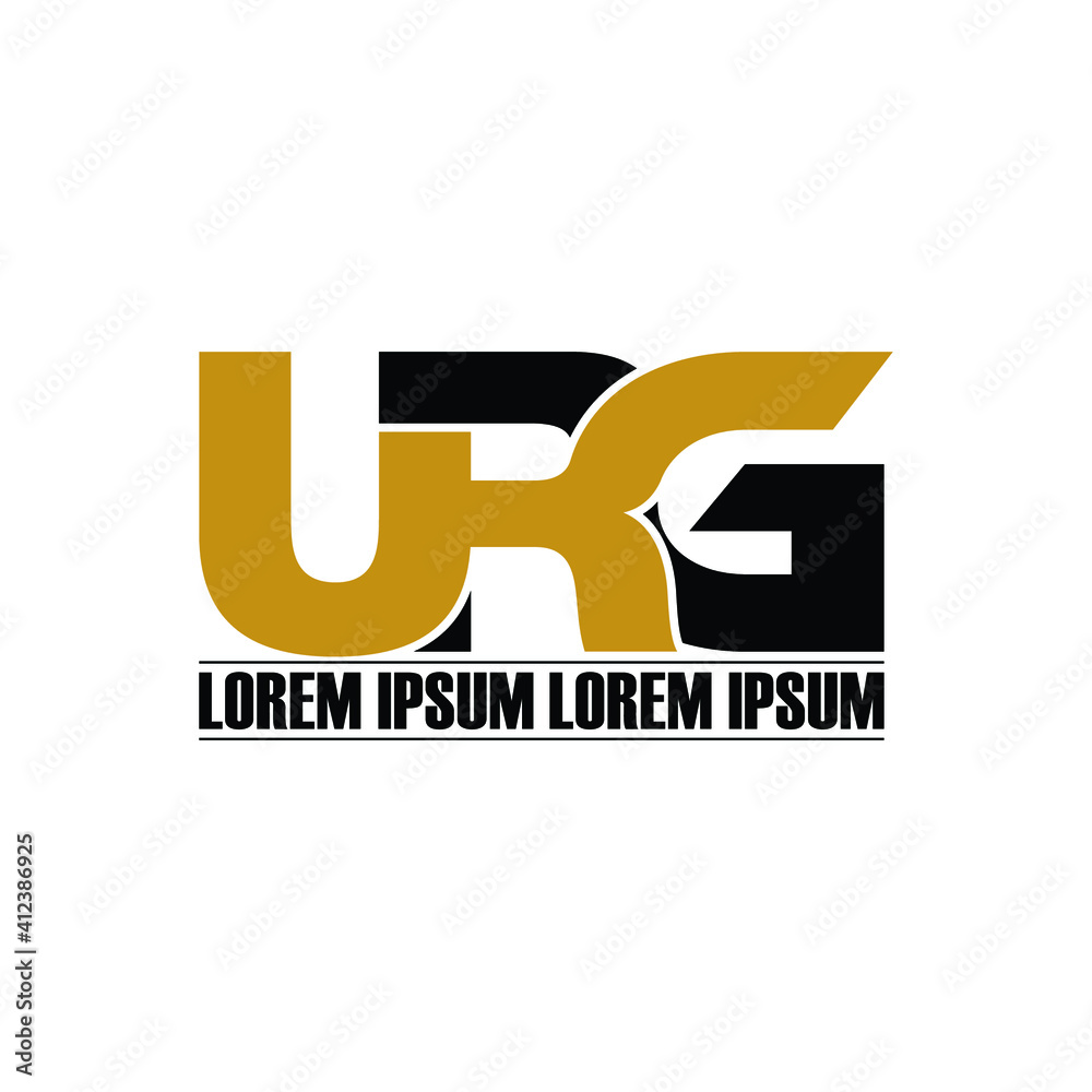URG letter monogram logo design vector