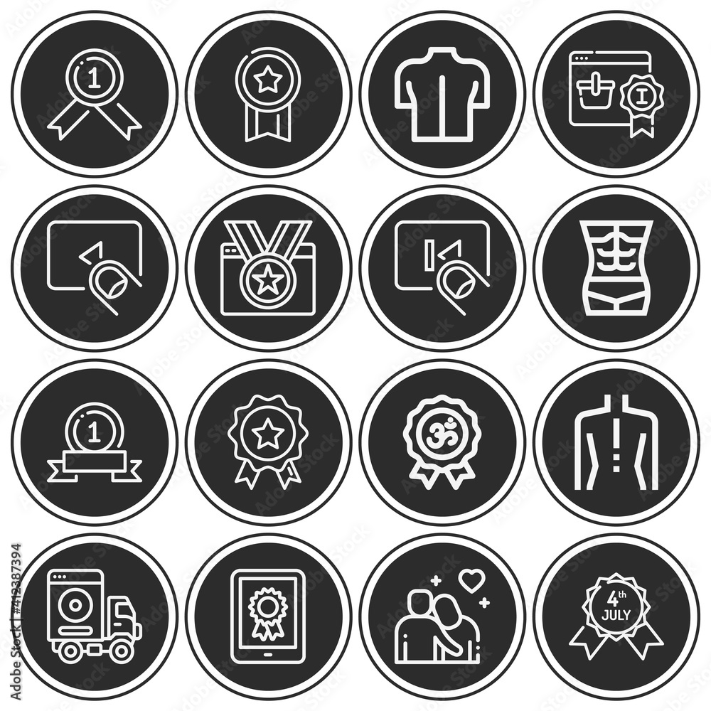 16 pack of reinforce  lineal web icons set