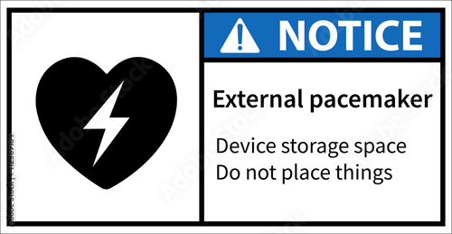 Automatic external defibrillator. Notice sign