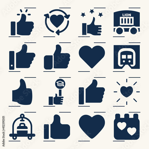 Simple set of please related filled icons.