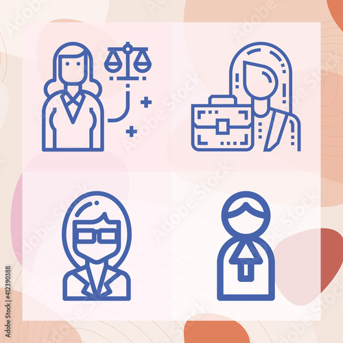 Simple set of attorneys related lineal icons