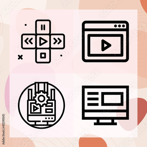Simple set of previous related lineal icons