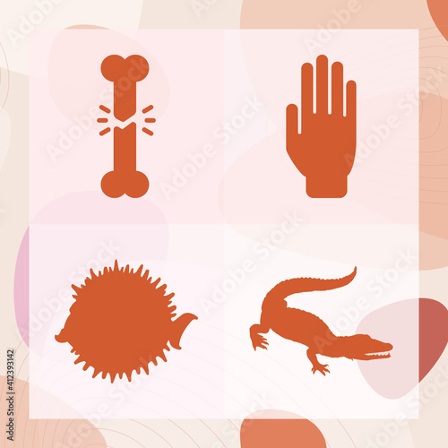 Simple set of smashed related filled icons