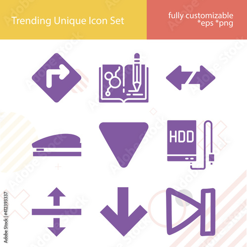 Simple set of shaft related filled icons.