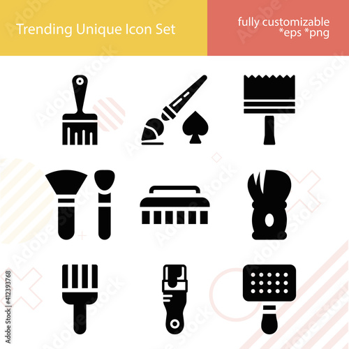 Simple set of light touch related filled icons.