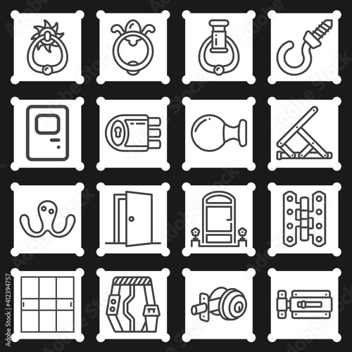 16 pack of opens  lineal web icons set