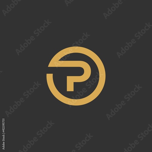 P circle initials vector logo