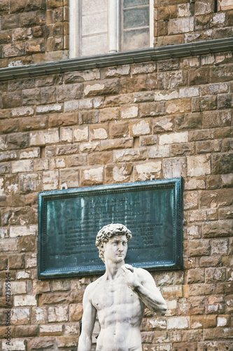 Michelangelo's David Statue in Florence, Italian Art Symbol