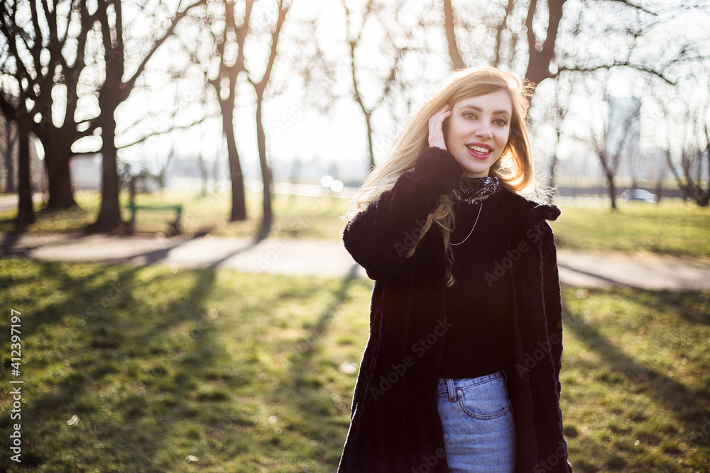 Young woman enjoying in the nature. Young woman enjoying in the nature.