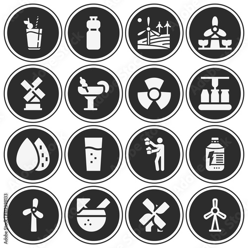 16 pack of consumption  filled web icons set