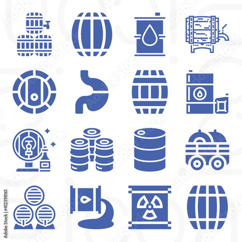 16 pack of fermentation  filled web icons set