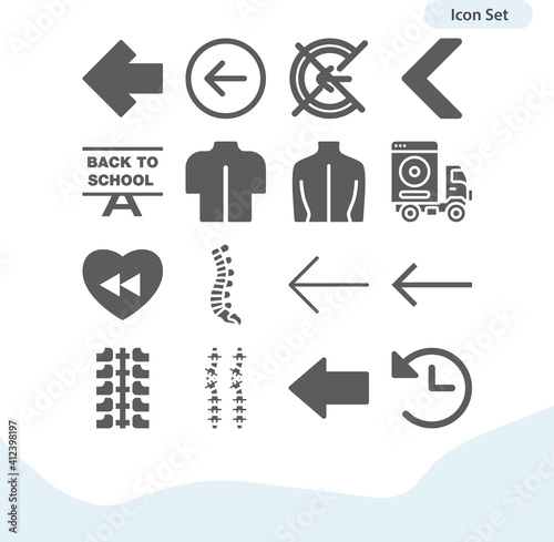 Simple set of vertebral canal related filled icons.