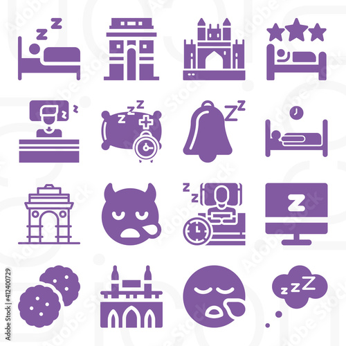 16 pack of rem  filled web icons set
