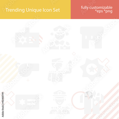Simple set of cops related filled icons.