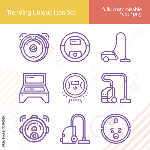 Simple set of make clean related lineal icons.