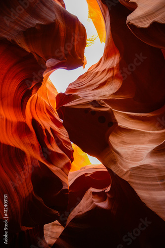 Famous red and orange Antelope Canyon in Arizona