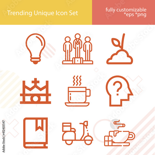 Simple set of award related lineal icons.