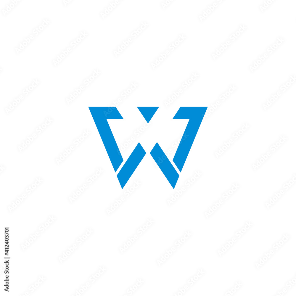 abstract letter jw triangle simple geometric flat logo vector abstract letter jw triangle simple geometric flat logo vector