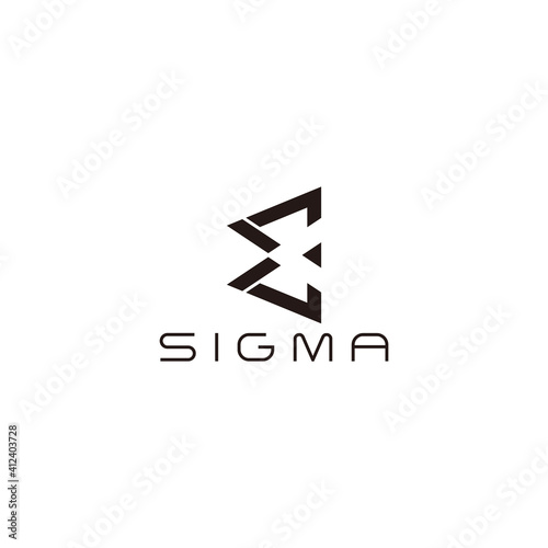 sigma simple triangle geometric mosaic symbol vector