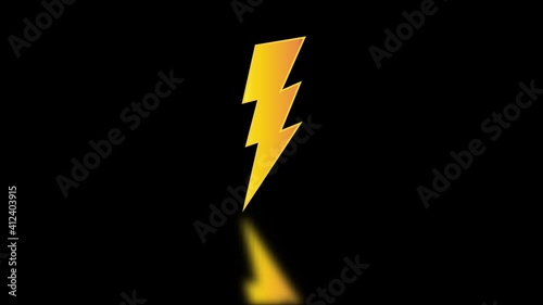An animation of lightning symbol with saber, electric and rescale effect. photo