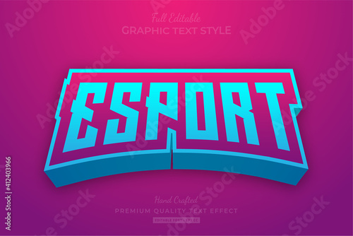 Esport Gaming Team Pink Blue Editable Text Effect Font Style