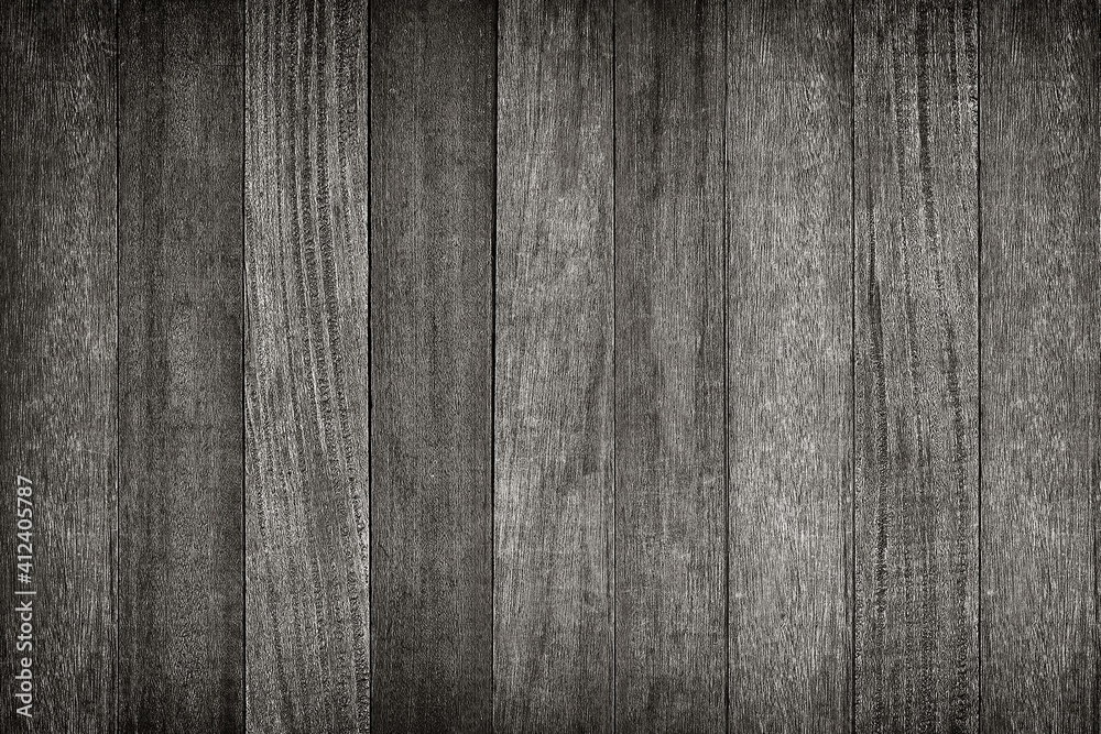 Fototapeta premium Dark wooden wall texture background or black wood
