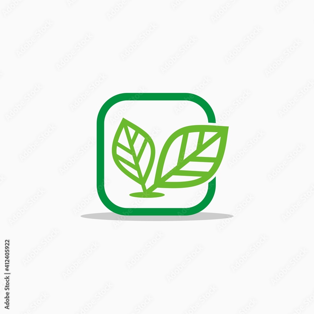 Green leaf icon vector design template Green leaf icon vector design template