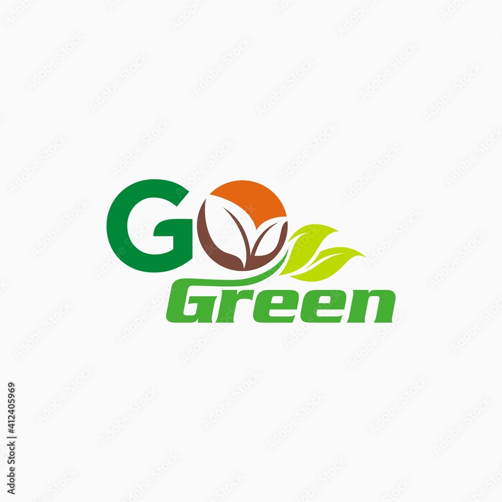 Green leaf logo design template for business company Green leaf logo design template for business company