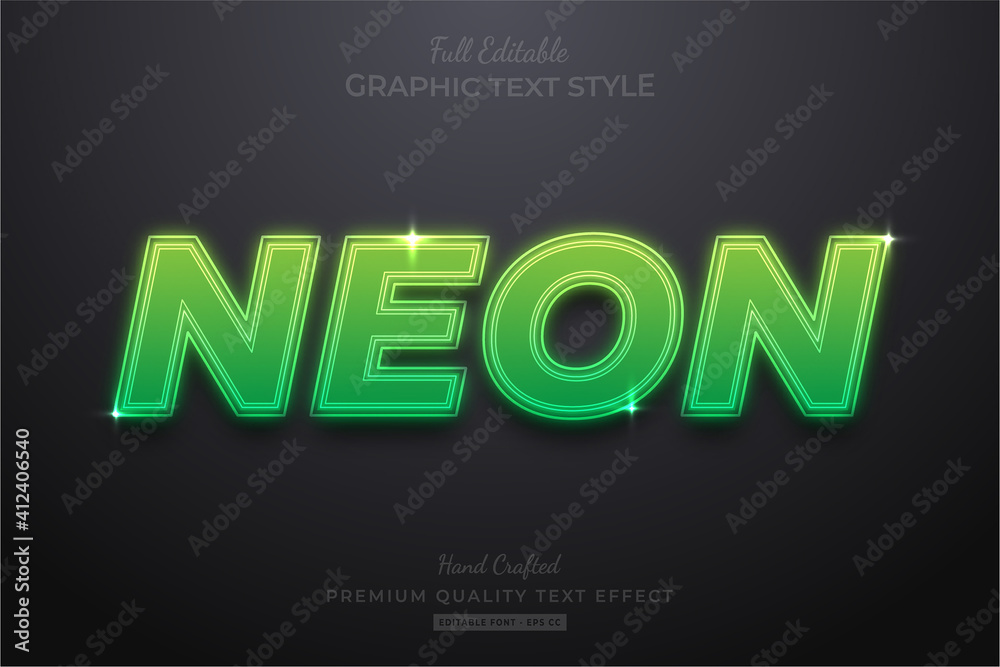 Neon Green Editable Text Effect Font Style