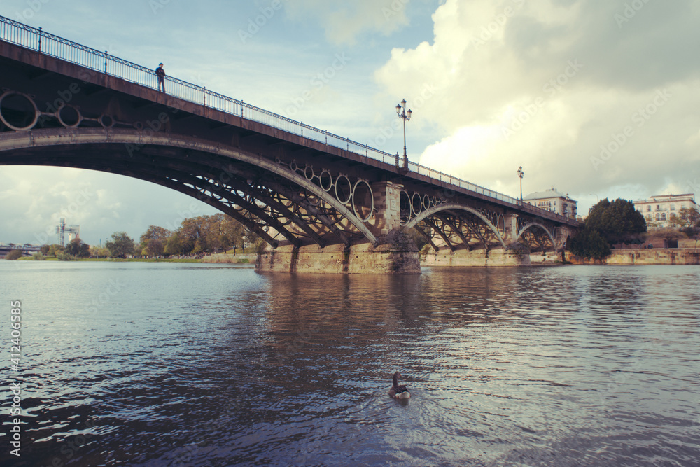 Triana bridge over the Guadalquivir river in Seville Triana bridge over the Guadalquivir river in Seville