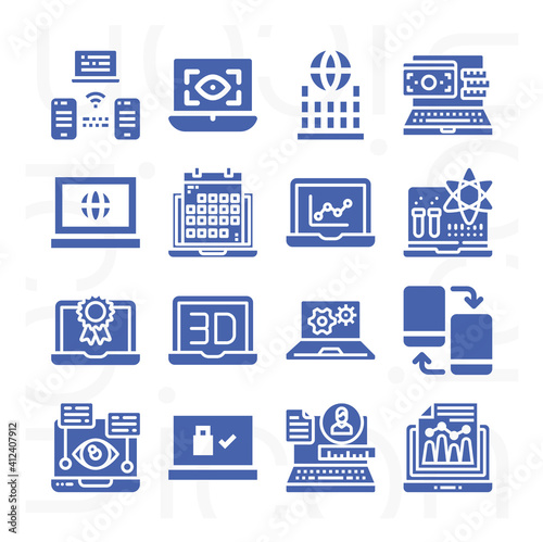 16 pack of 140  filled web icons set