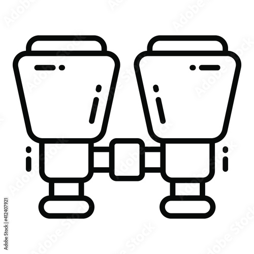 Binocular icon related Map location and navigation line icon. Traffic and travel vector icon