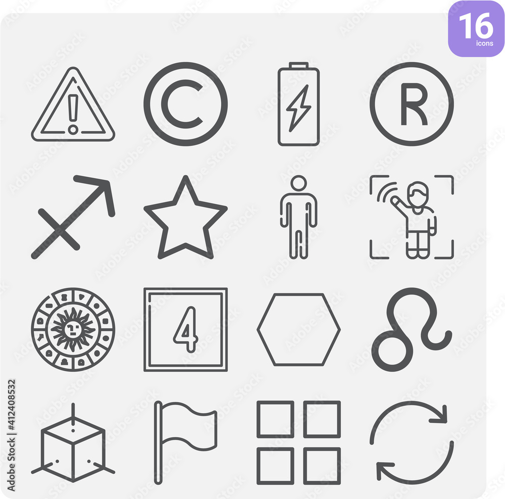 Simple set of symbolism related lineal icons.