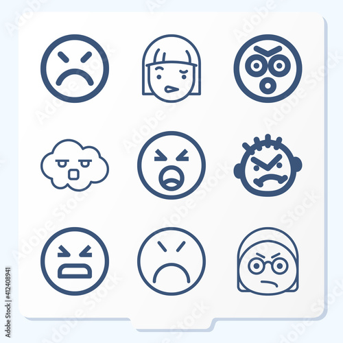 Simple set of 9 icons related to see red