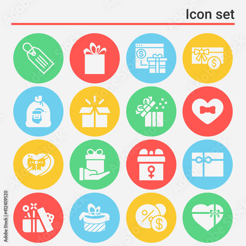 16 pack of enable  filled web icons set