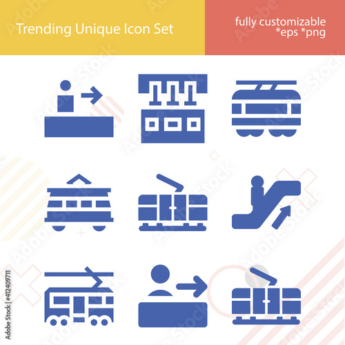 Simple set of in public related filled icons.