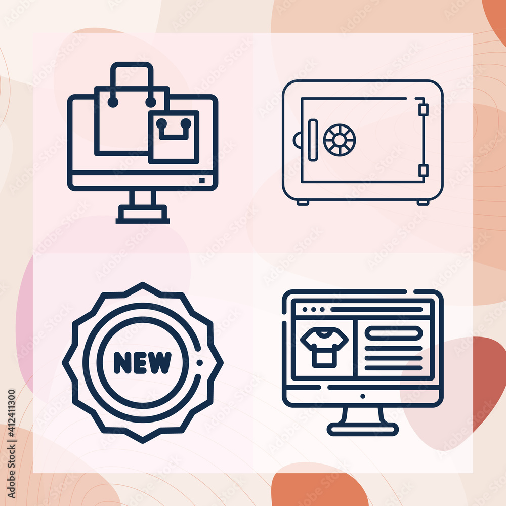 Simple set of dollars related lineal icons Simple set of dollars related lineal icons