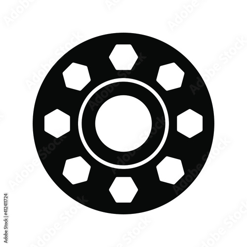 Round flange glyph icon. Simple solid style for web and app. Vector illustration isolated on white background. EPS 10