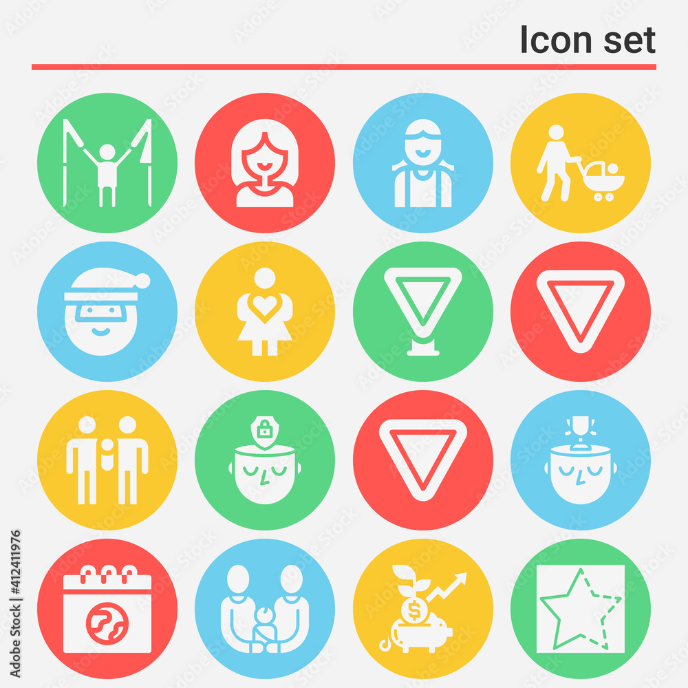 Fototapeta premium 16 pack of generate filled web icons set