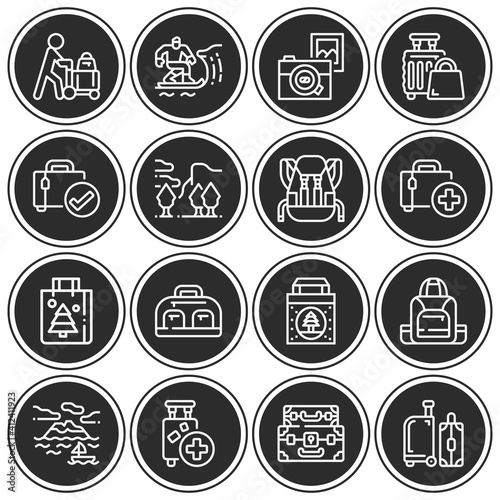 16 pack of christmas eve  lineal web icons set