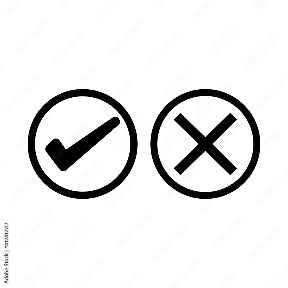check mark and cross check mark and cross